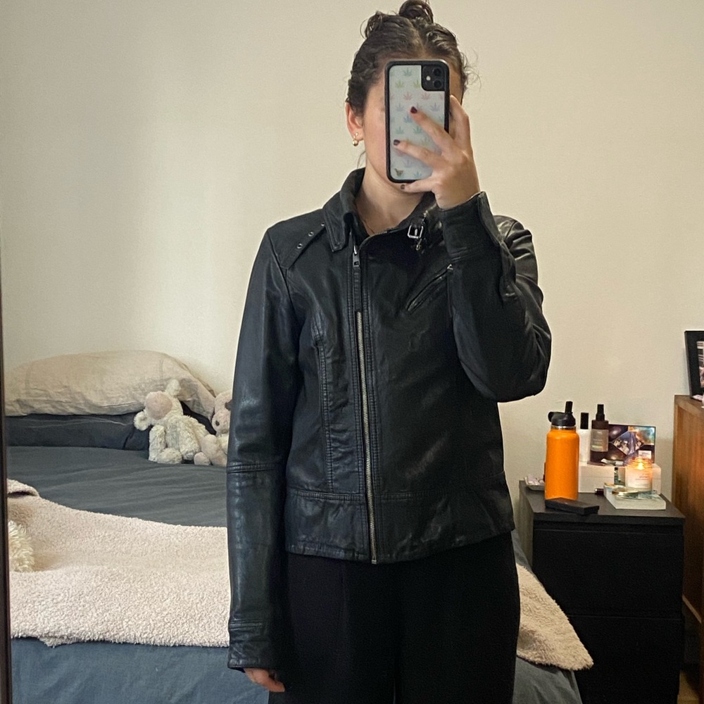All Saints Black Leather Jacket